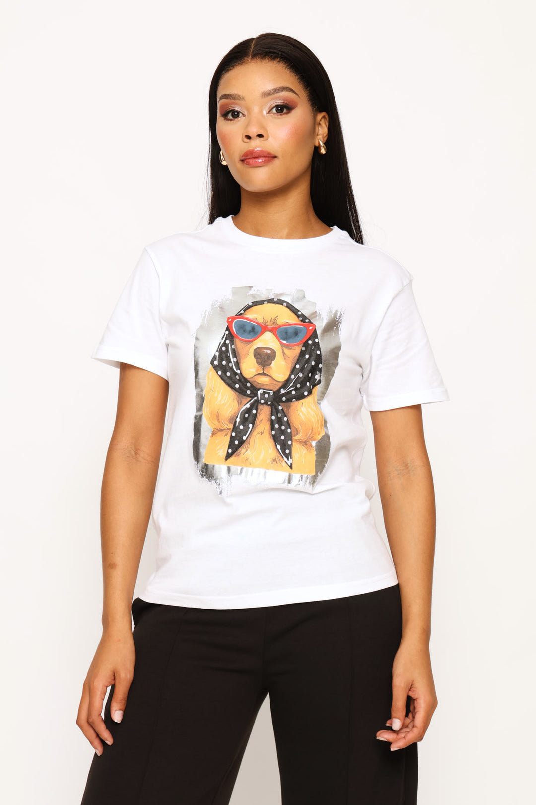 Diva Spaniel Tee - White