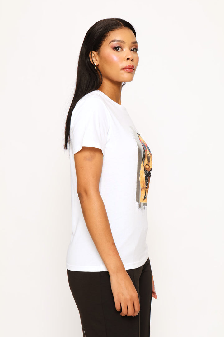 Diva Spaniel Tee - White
