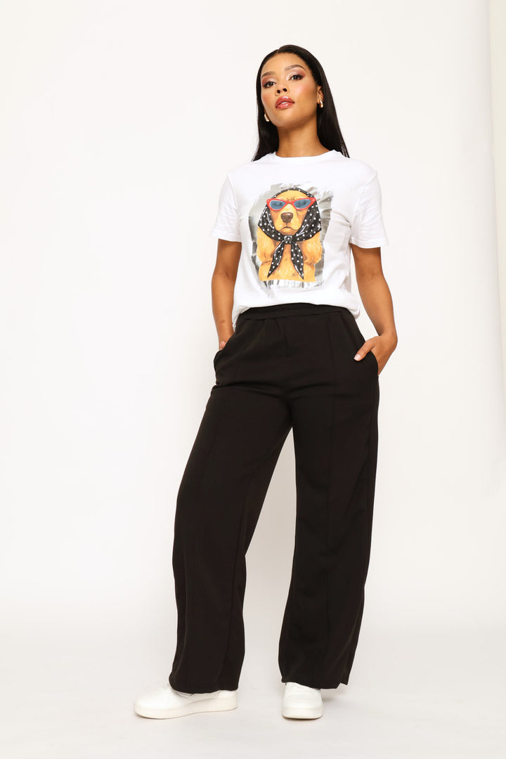 Diva Spaniel Tee - White