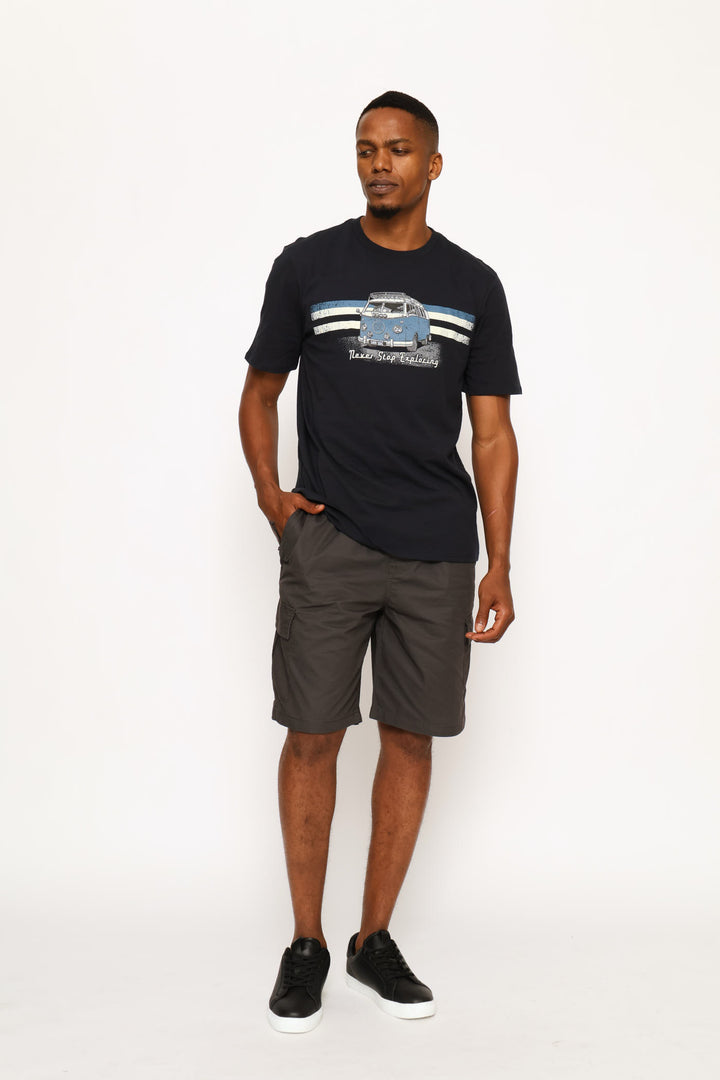 Pull On Cargo Short - Charcoal