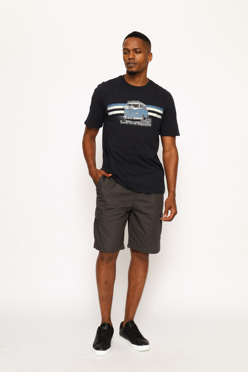 Pull On Cargo Short - Charcoal