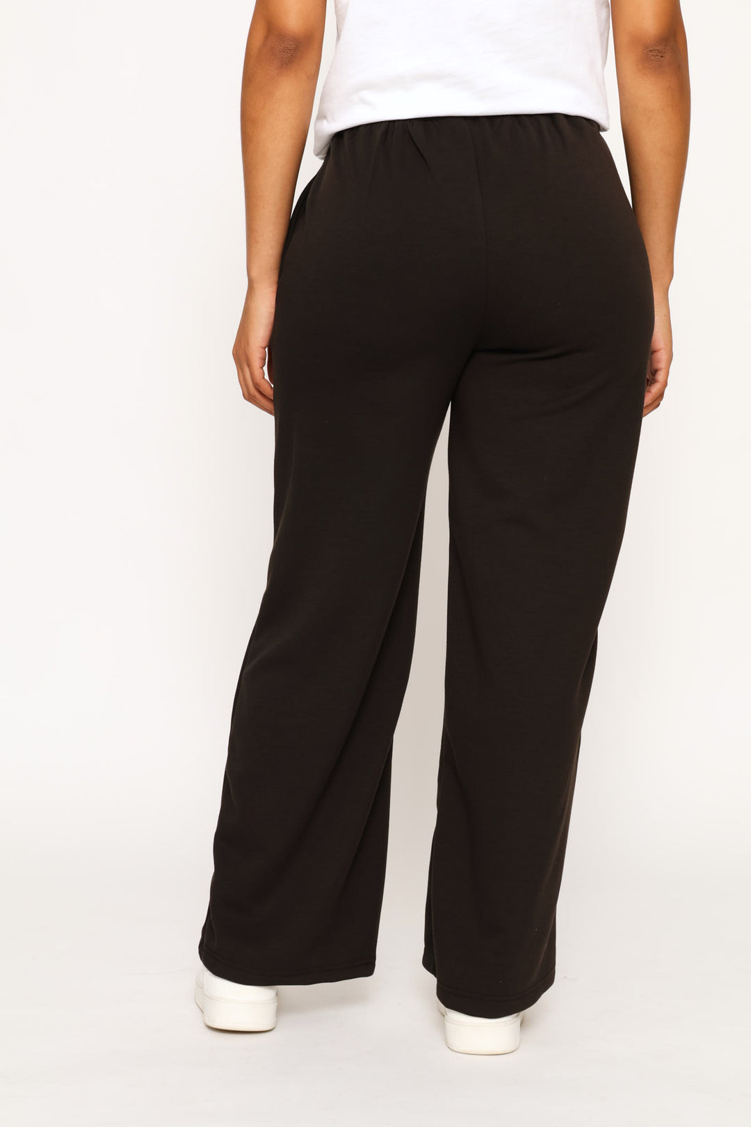 Pull On Pinched Seam Sport Wide Leg Pant - Black