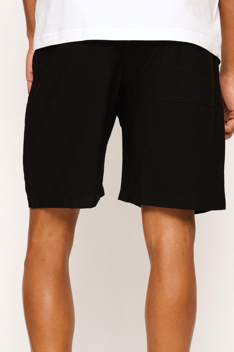Classic Corp Linen Shorts - Black