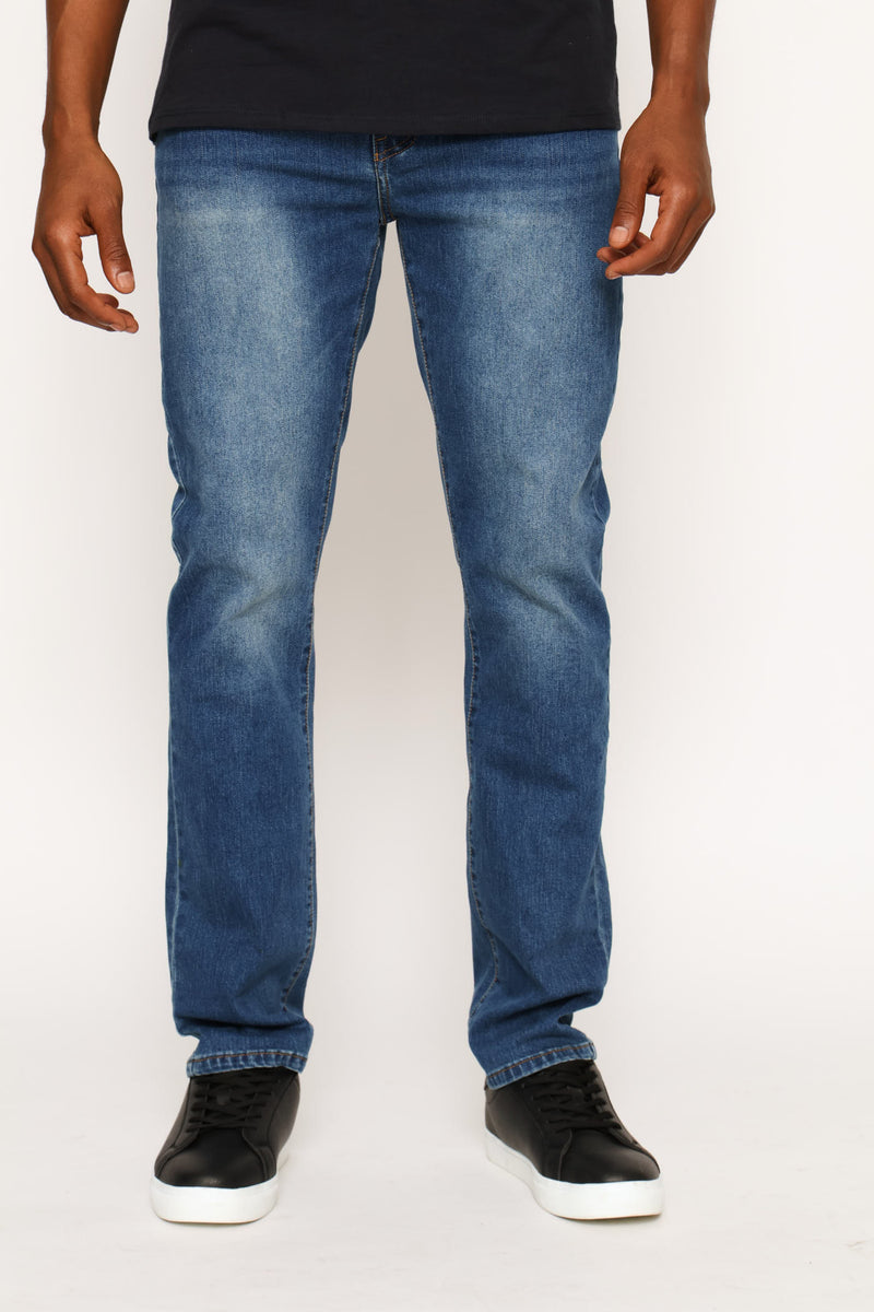Whisker Slim Denim - Mid Wash