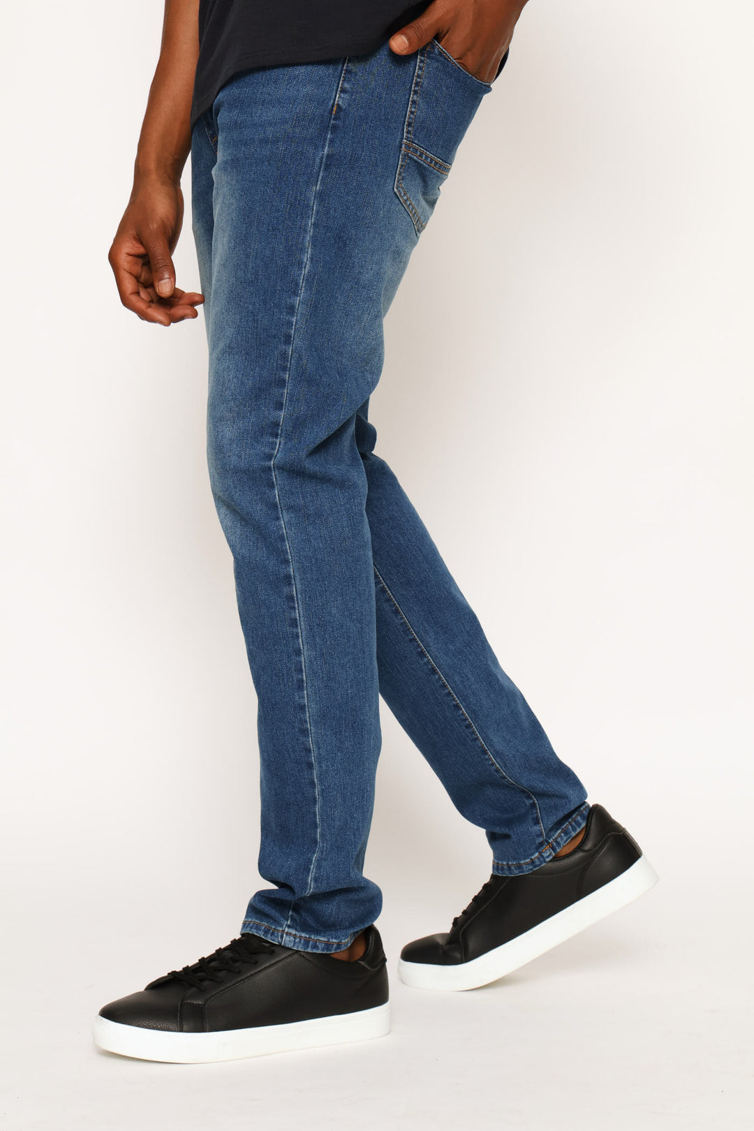 Whisker Slim Denim - Mid Wash