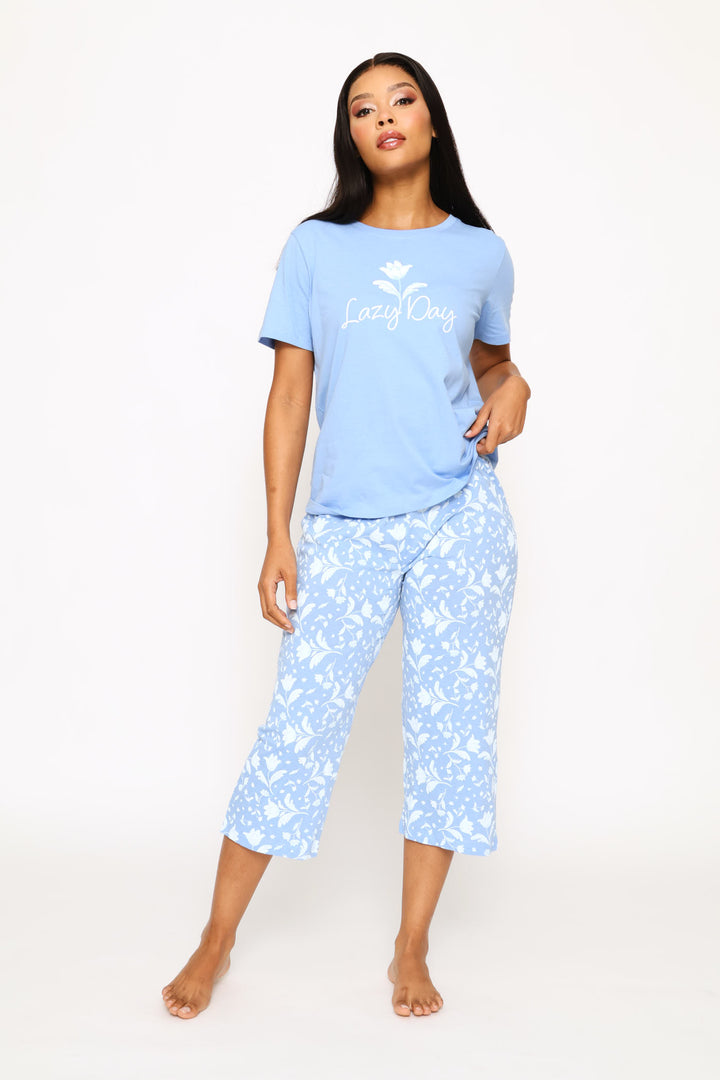 Lazy Day Capri Sleep Set - Blue