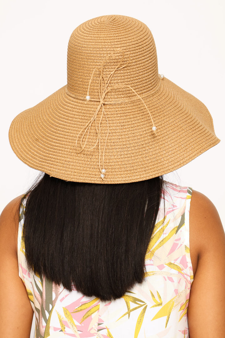 Shell Detail Sunhat - Tan