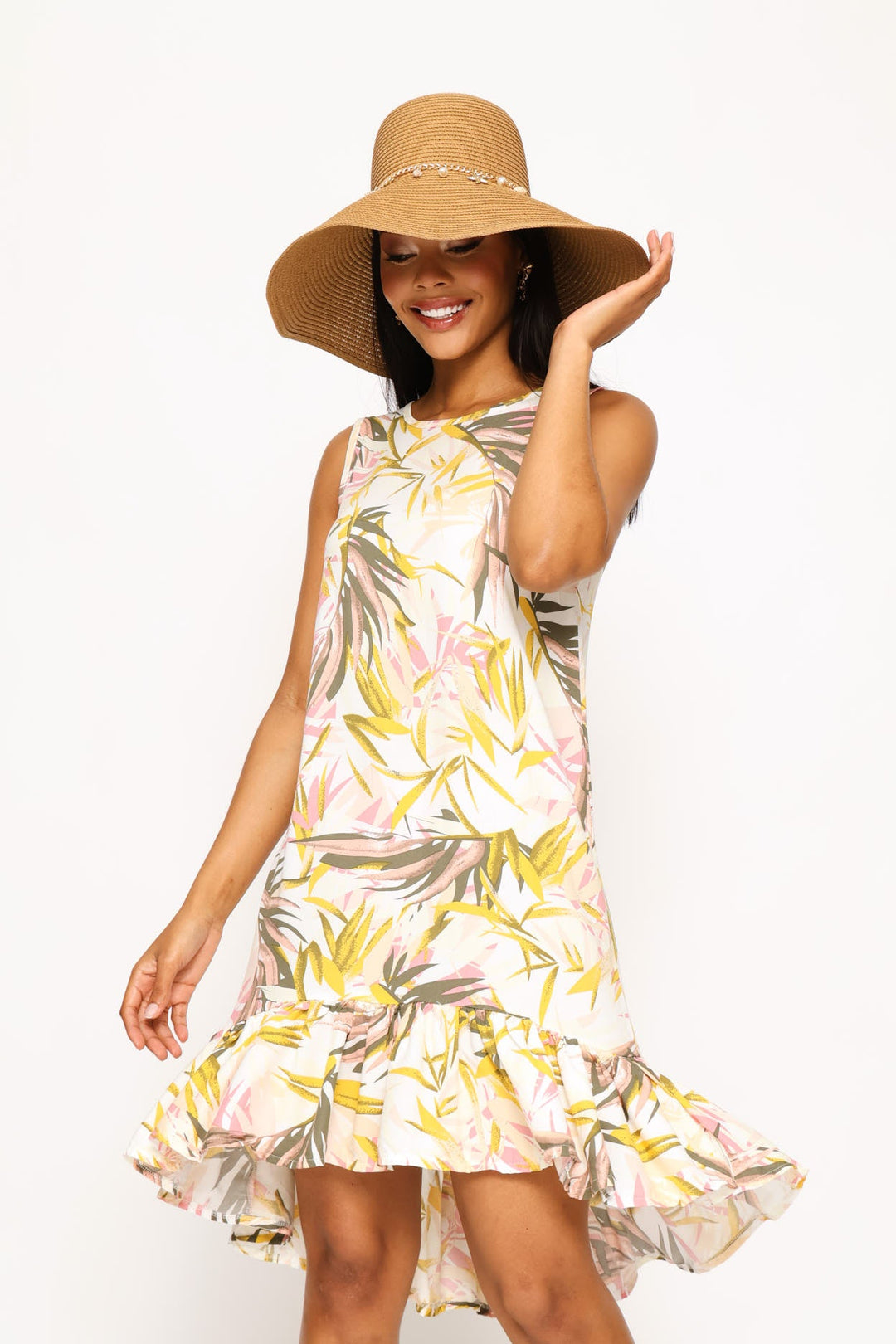 Shell Detail Sunhat - Tan