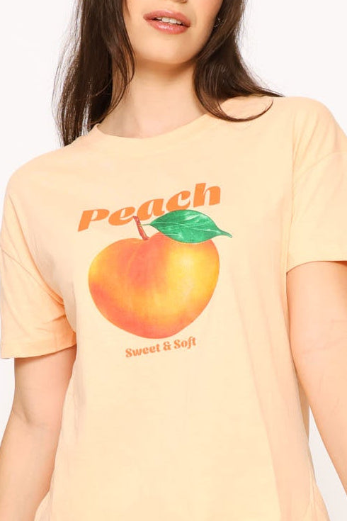 Screen Knit Sleep Tee - Peach