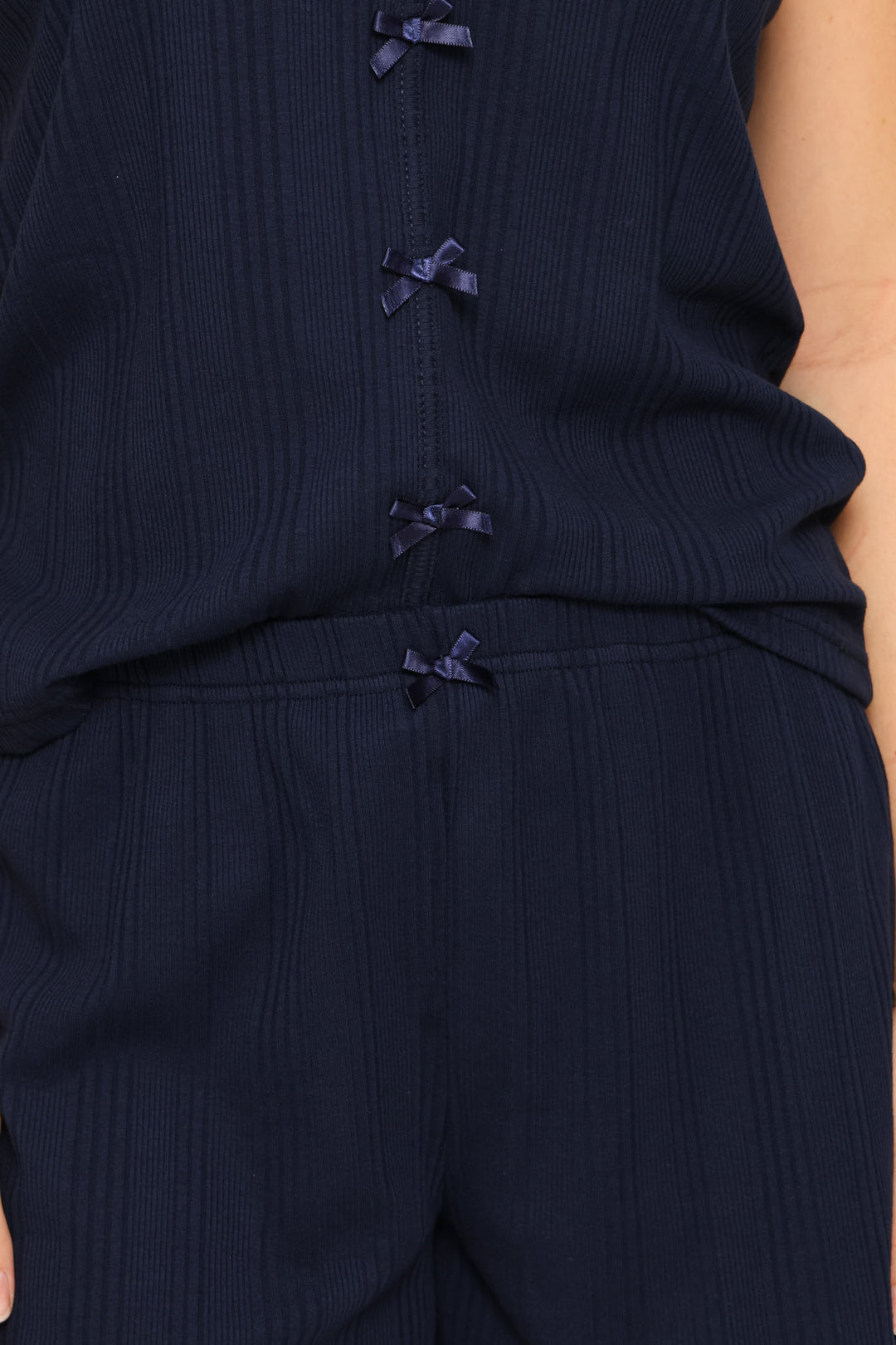 Textured Knit Sleep Short - Navy