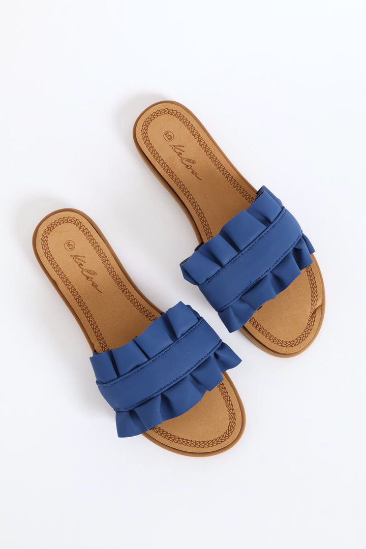 Ruffled Sandal - Blue