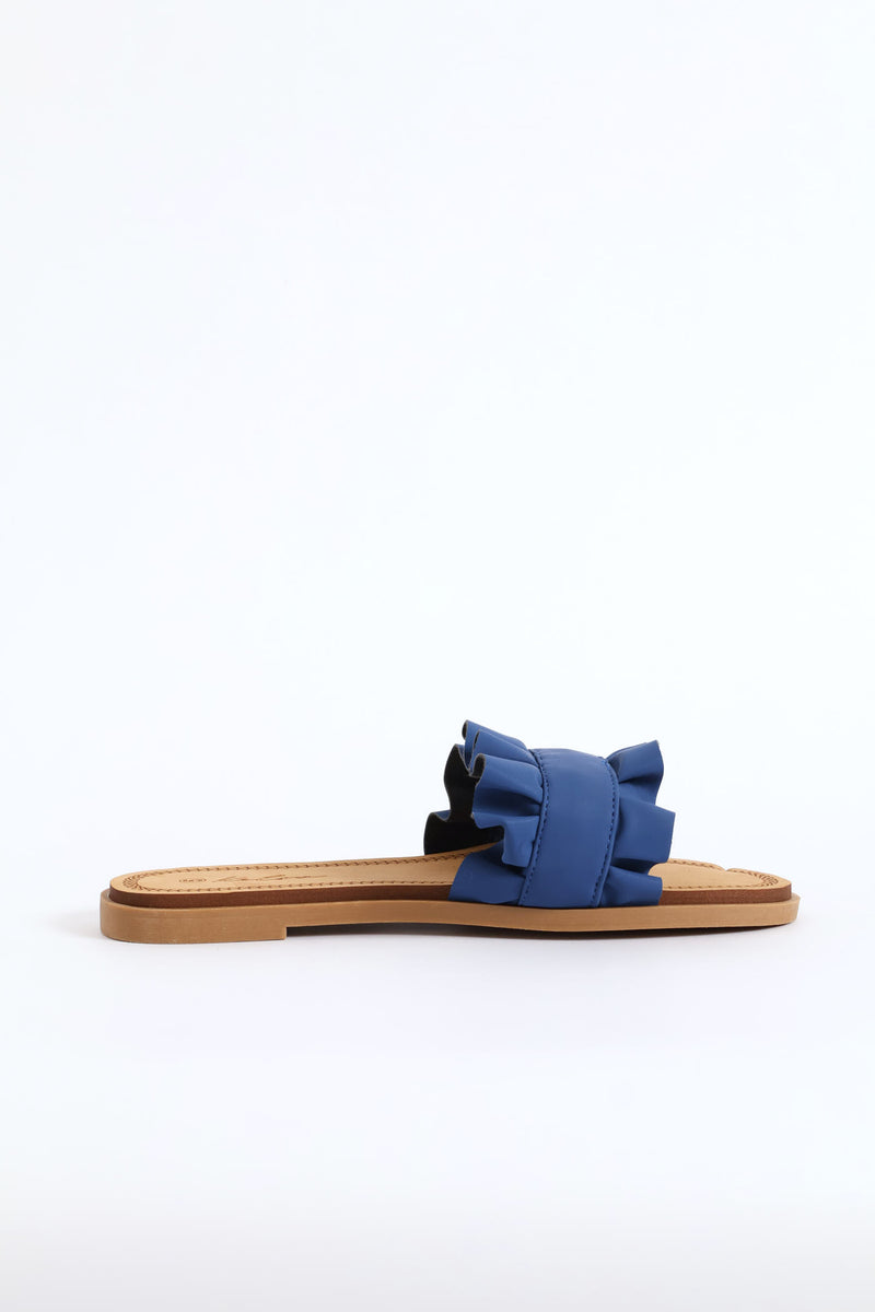 Ruffled Sandal - Blue