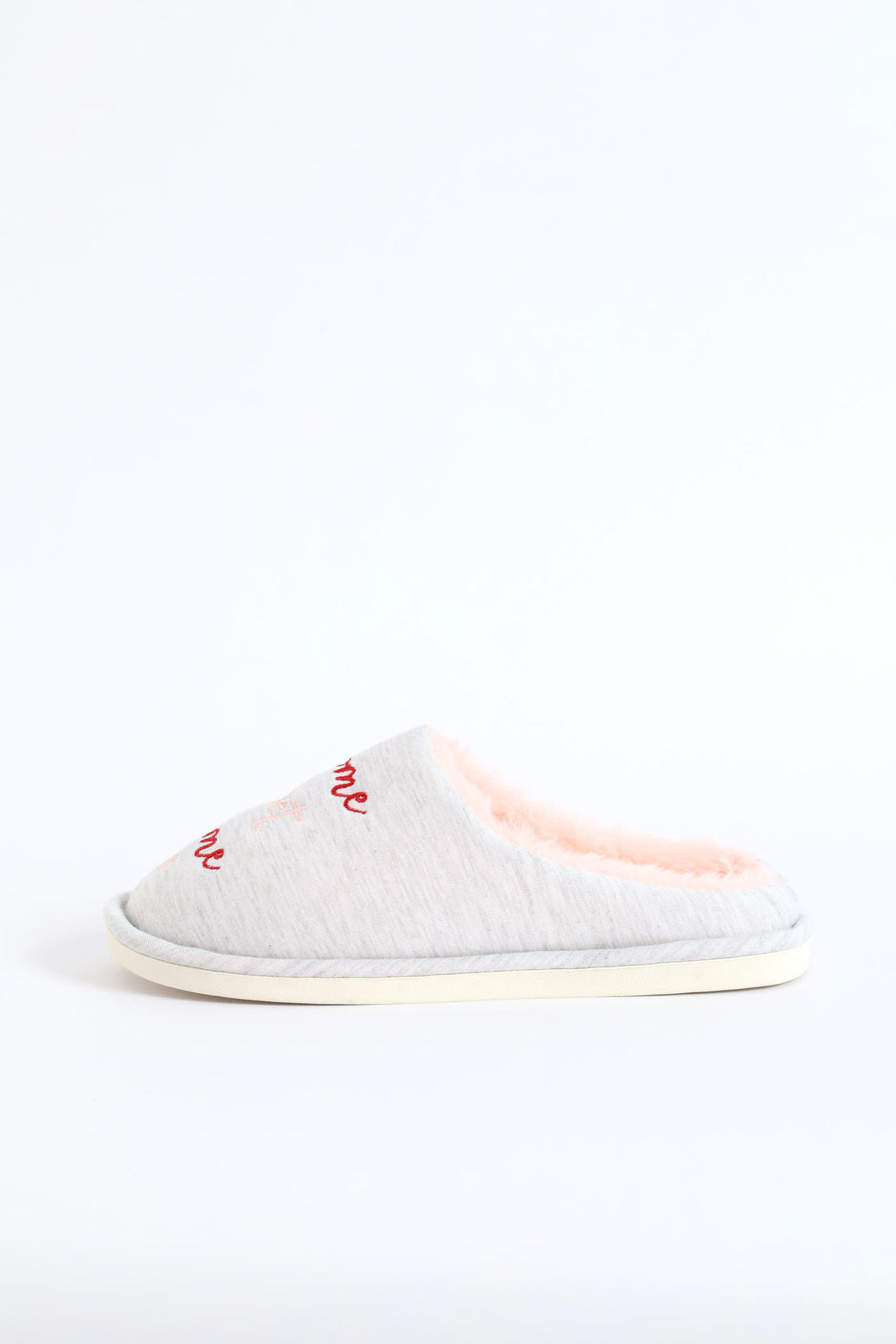 Home Sweet Home Slipper - Pink/Grey