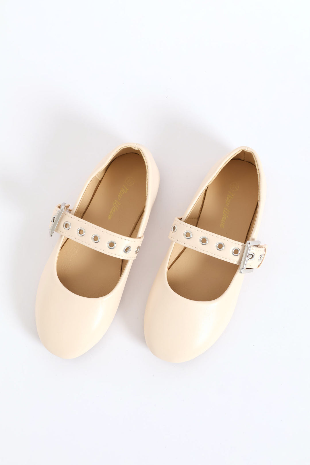 Girls Eyelet Mary Jane Pump - Cream