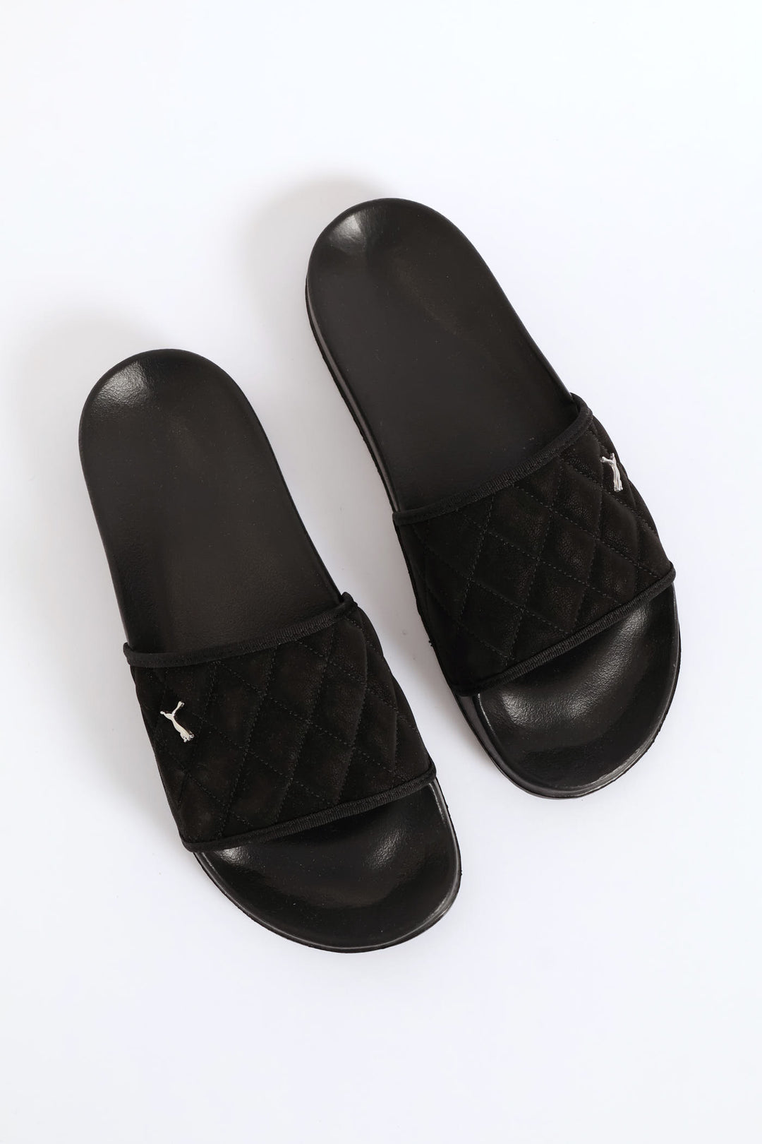 Poolcat Quilt Cat Sandal - Black