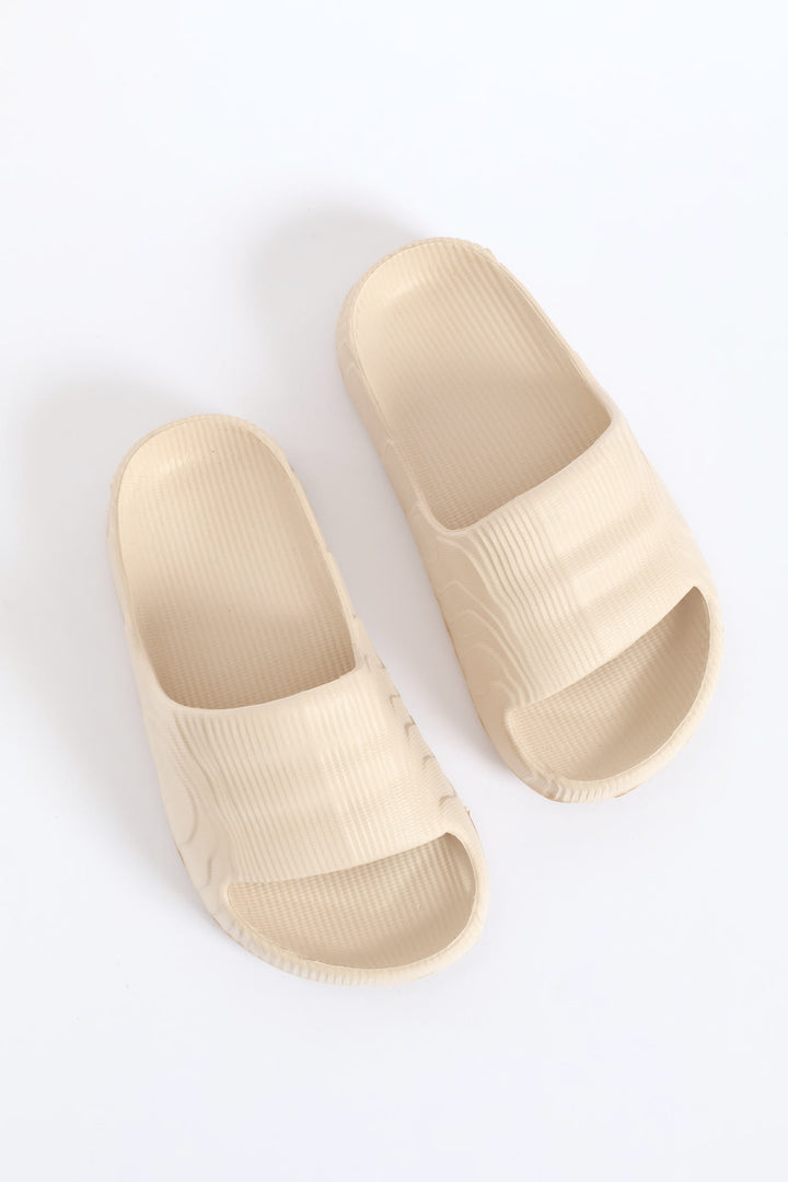 Boys 3D Moulded Slide - Taupe