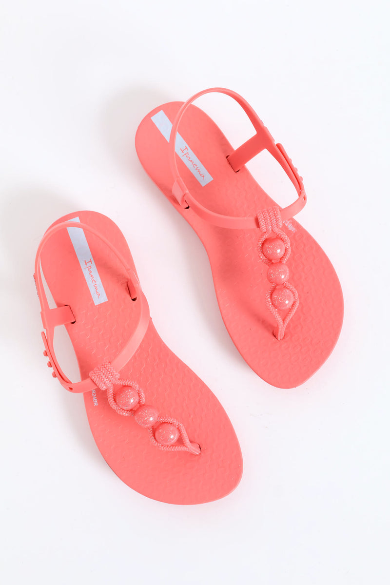Girls Slingback Thong Sandal - Coral