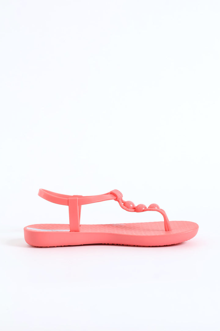 Girls Slingback Thong Sandal - Coral