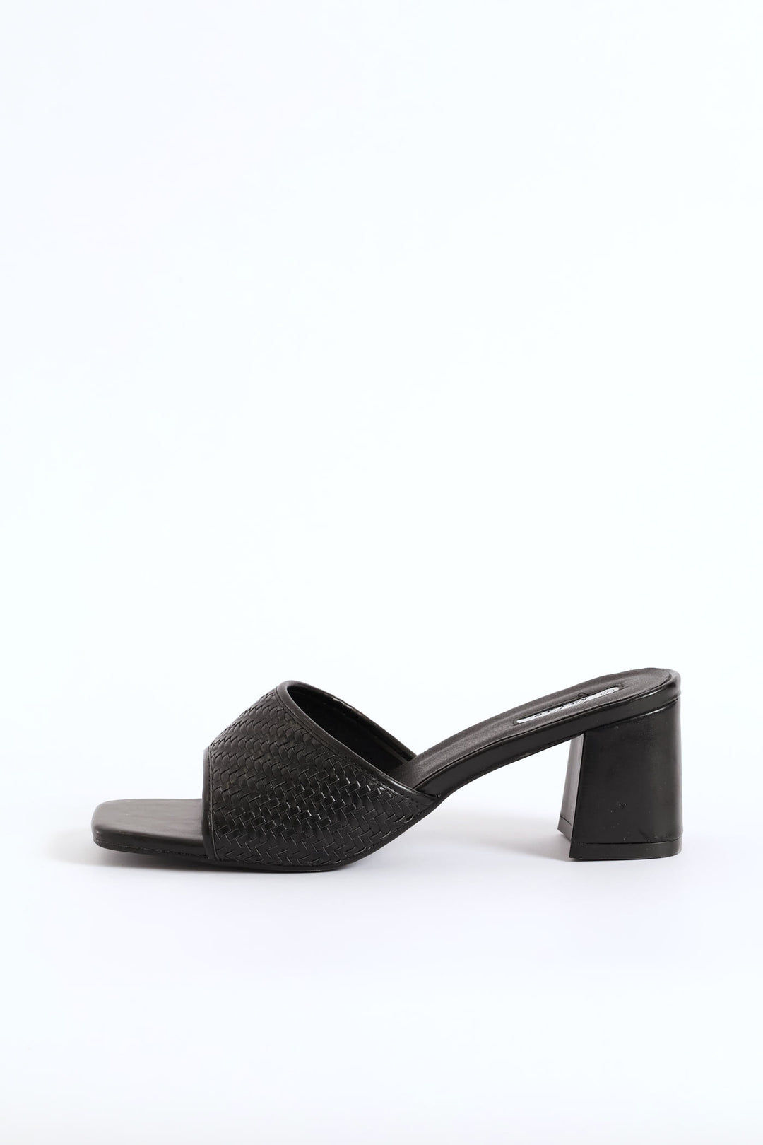 Weave Band Mule Heel - Black