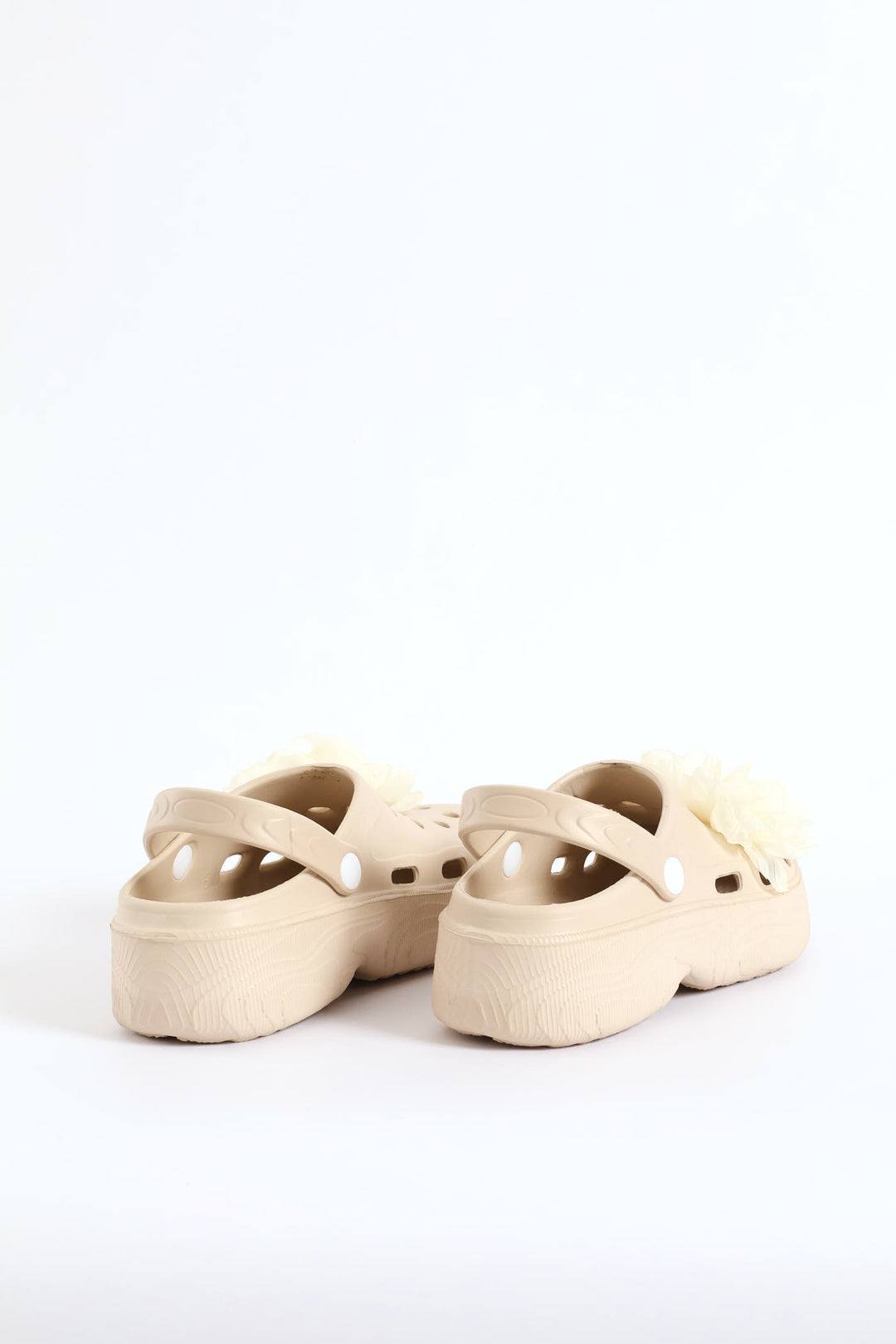 Floral Detail Bumper Clog - Stone