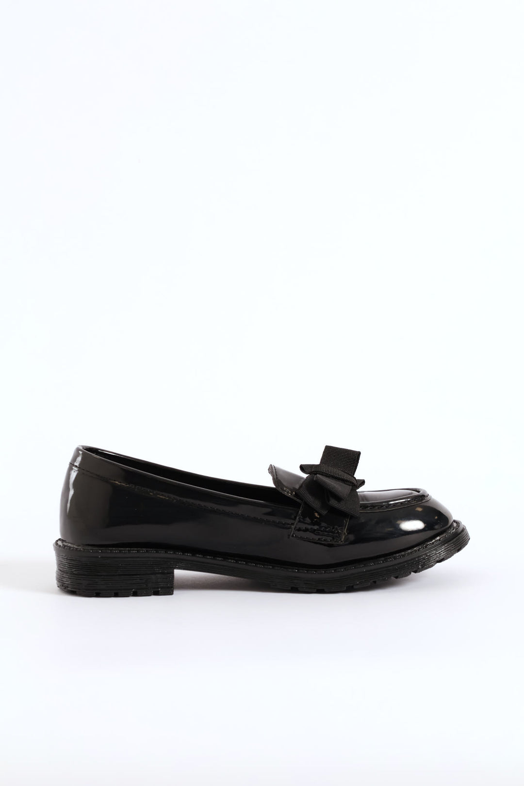 Girls Bow Penny Moccasin - Black