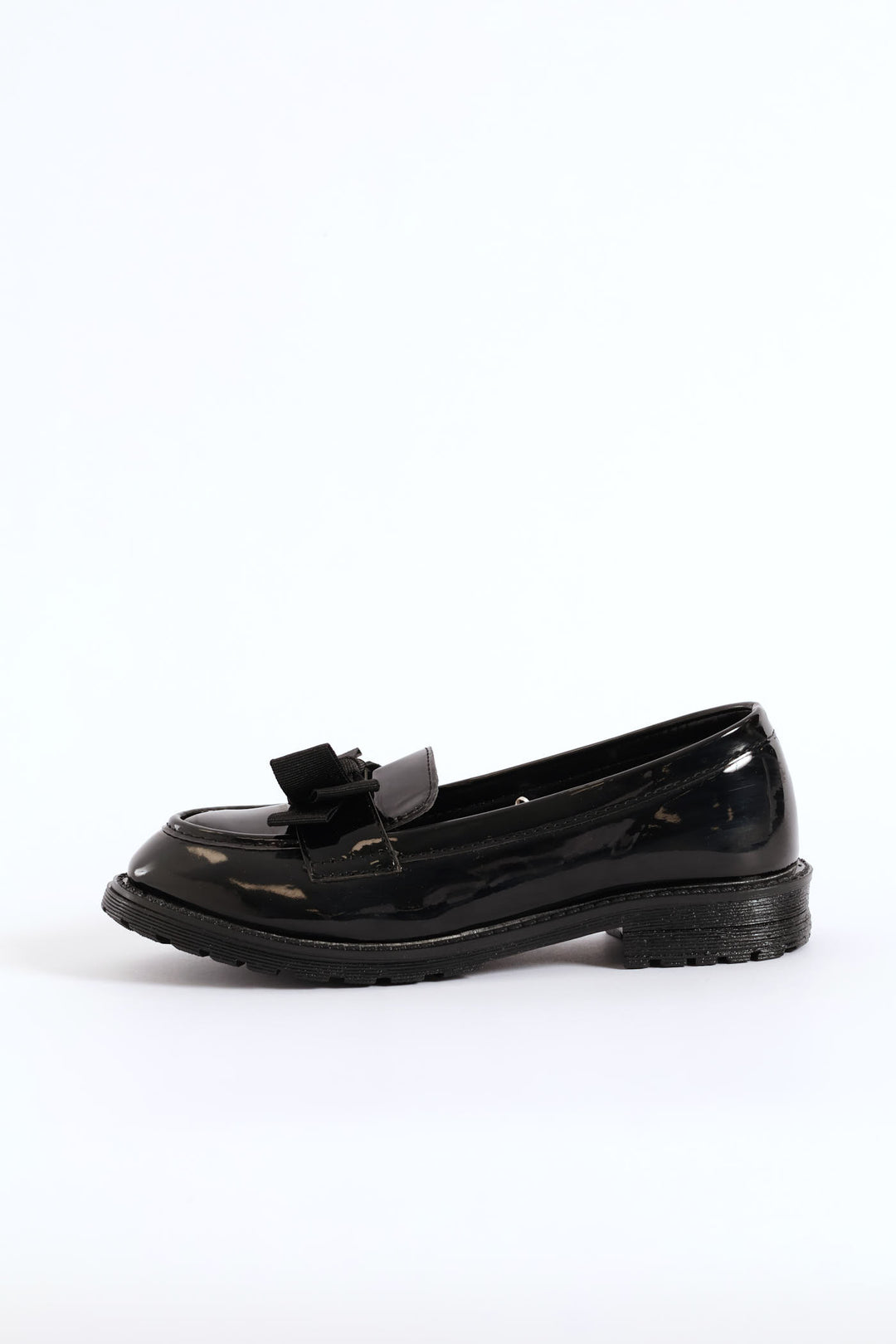 Girls Bow Penny Moccasin - Black