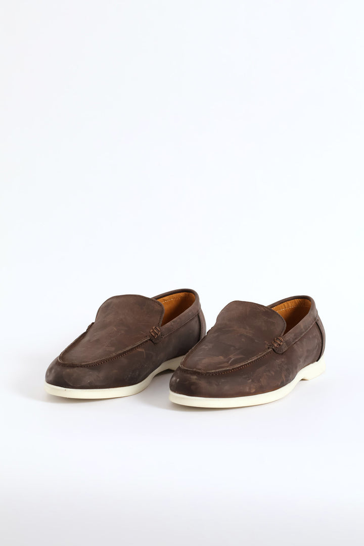 Leather Smart Casual Loafer - Chocolate