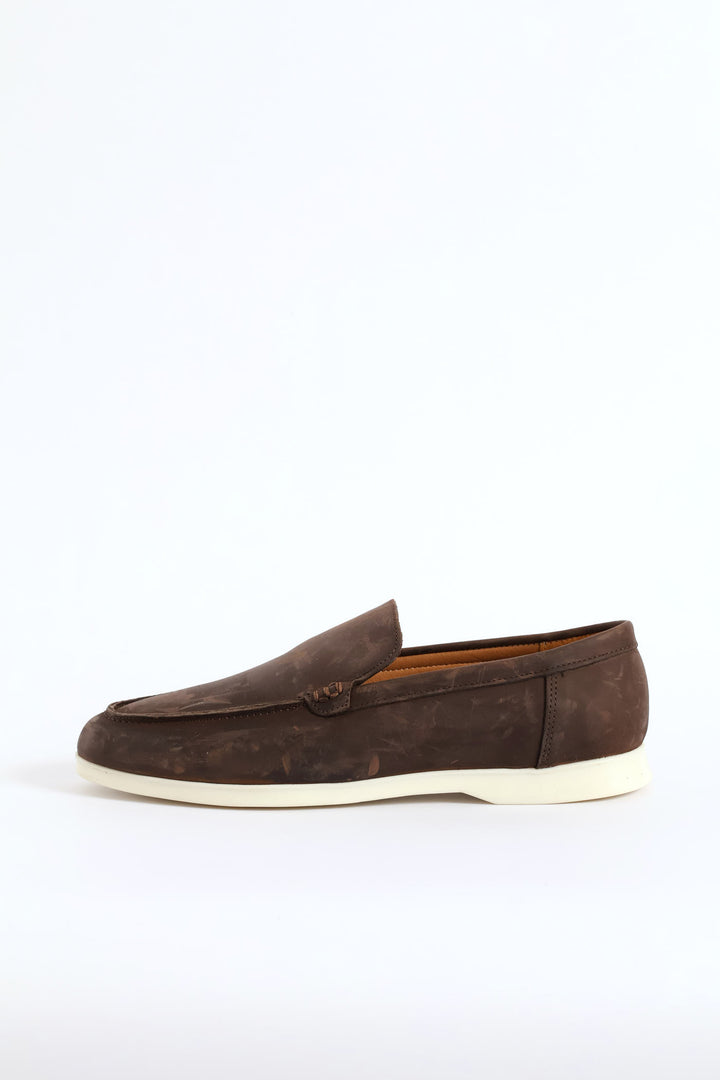Leather Smart Casual Loafer - Chocolate