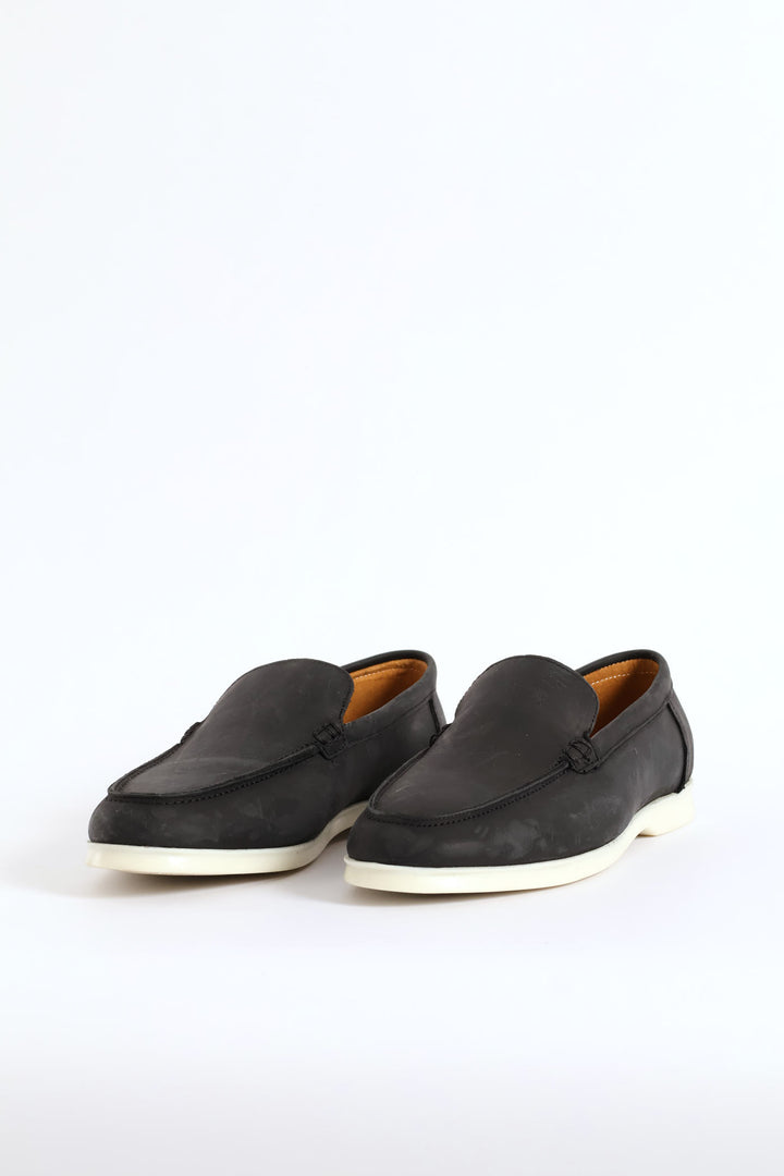 Leather Smart Casual Loafer - Black