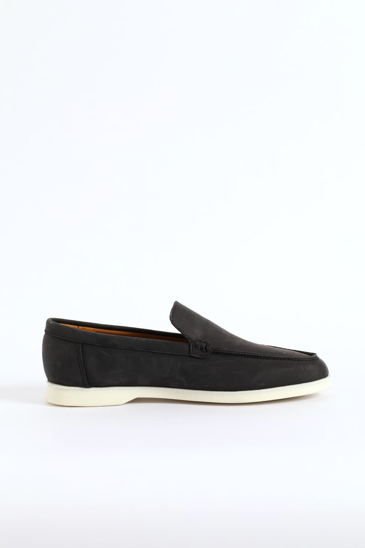 Leather Smart Casual Loafer - Black