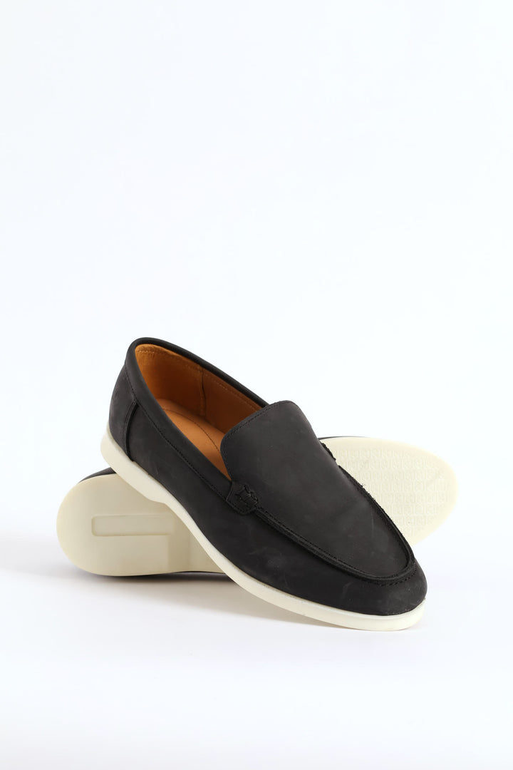Leather Smart Casual Loafer - Black