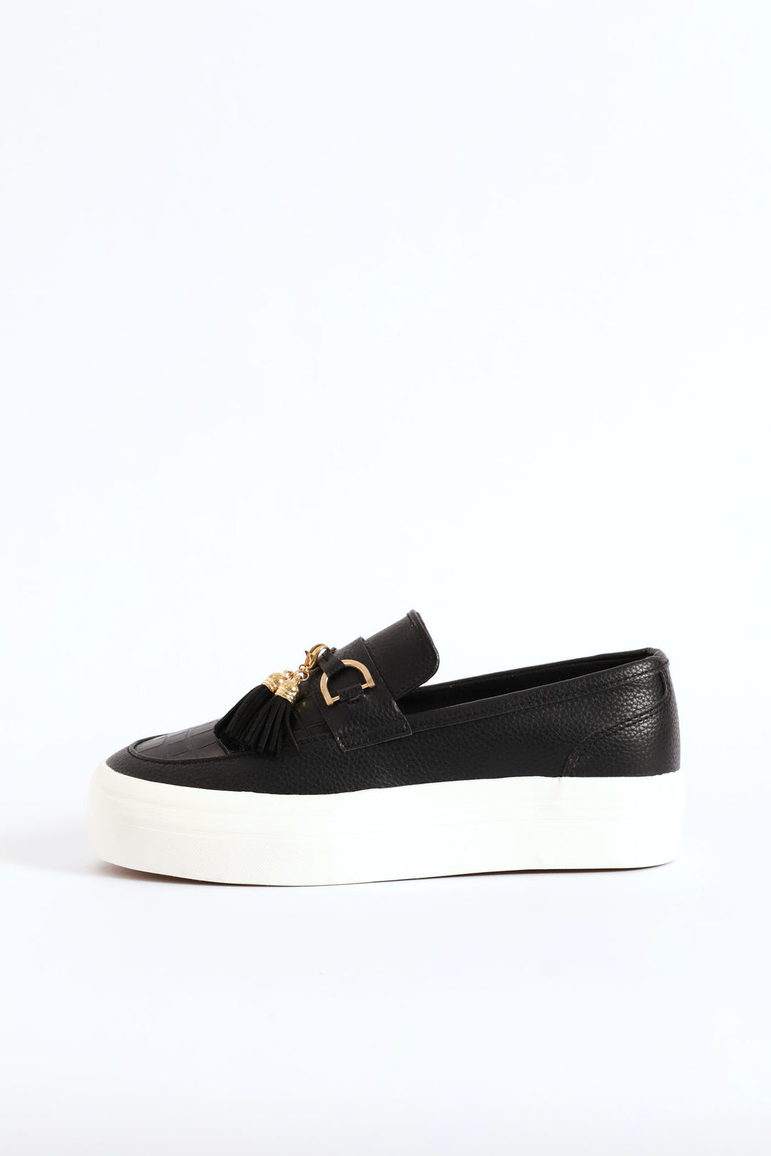 Penny Mock Slip On Sneaker With Detachable Tassels - Black