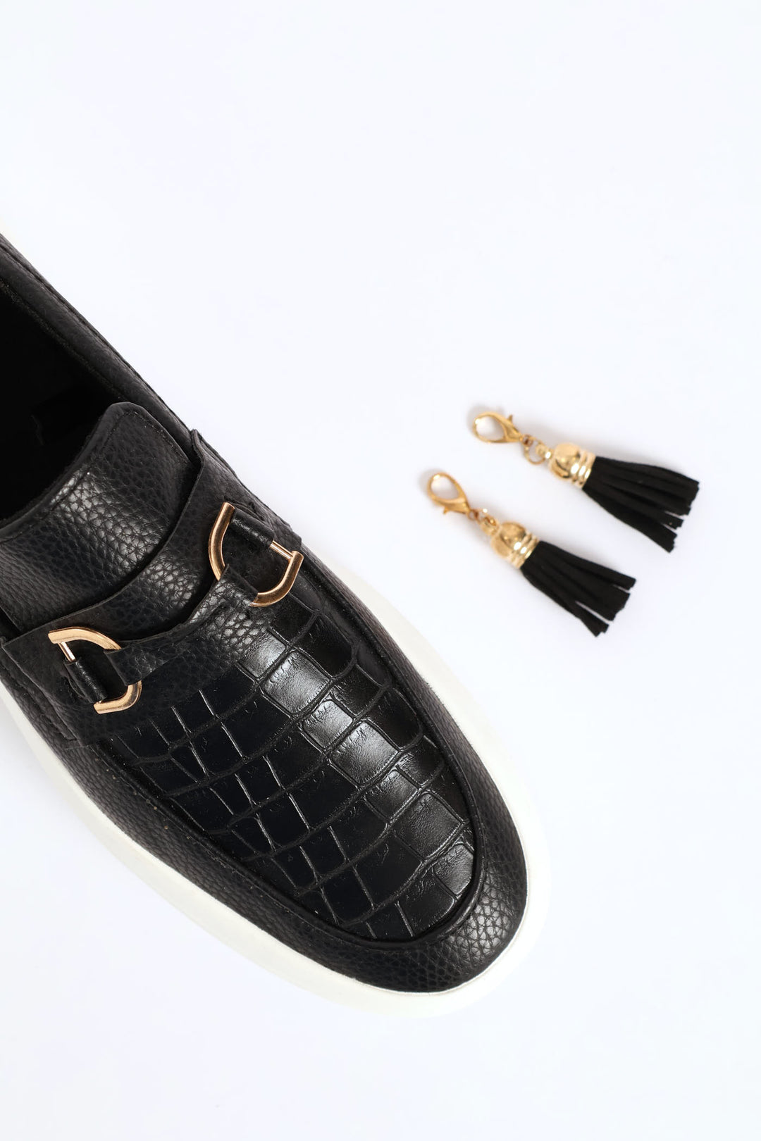 Penny Mock Slip On Sneaker With Detachable Tassels - Black