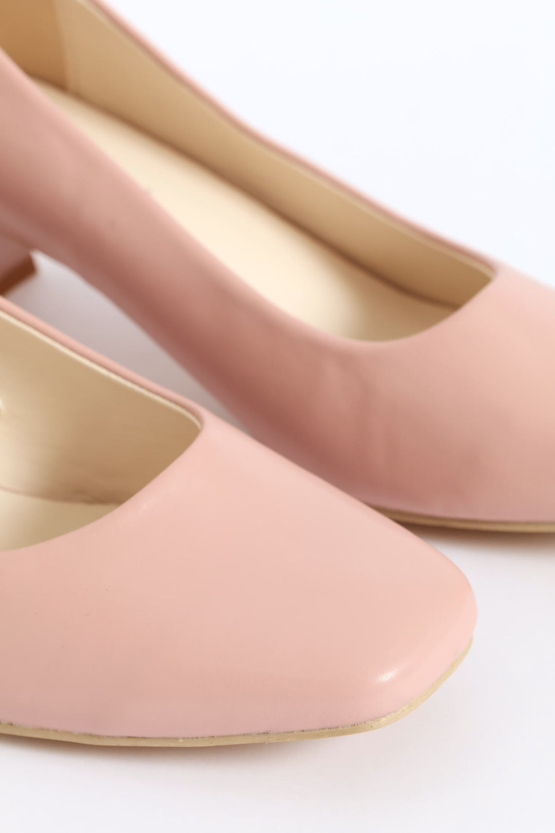 Square Toe Block Court Heel - Mink