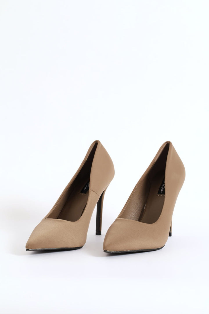 Stiletto Court Heel - Stone