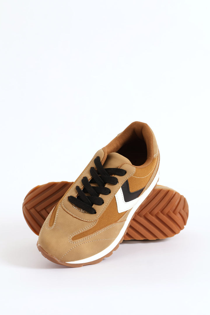 Boys Retro Sneaker - Brown