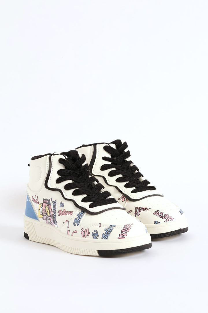 Girls Graffiti Hitop Sneaker - Multi