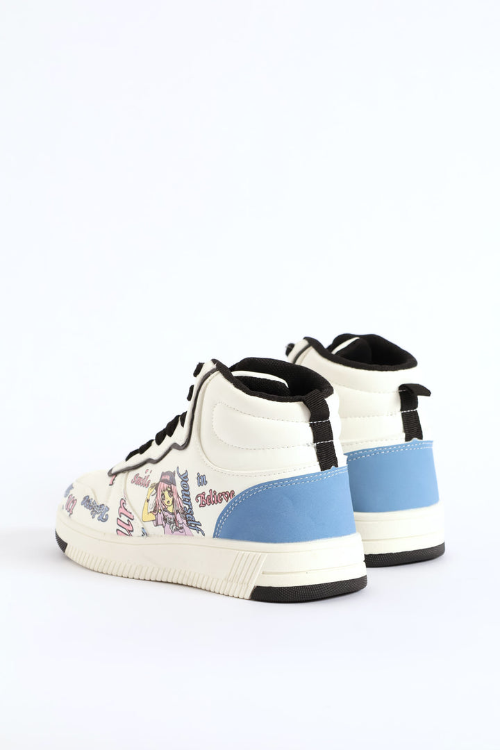 Girls Graffiti Hitop Sneaker - Multi