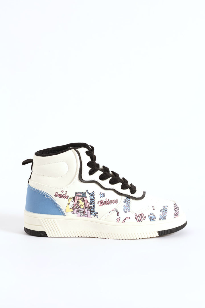 Girls Graffiti Hitop Sneaker - Multi
