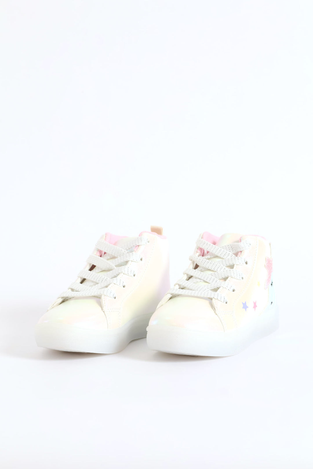 Pre-Girls Holo Light Up Unicorn Hitop Sneaker - White