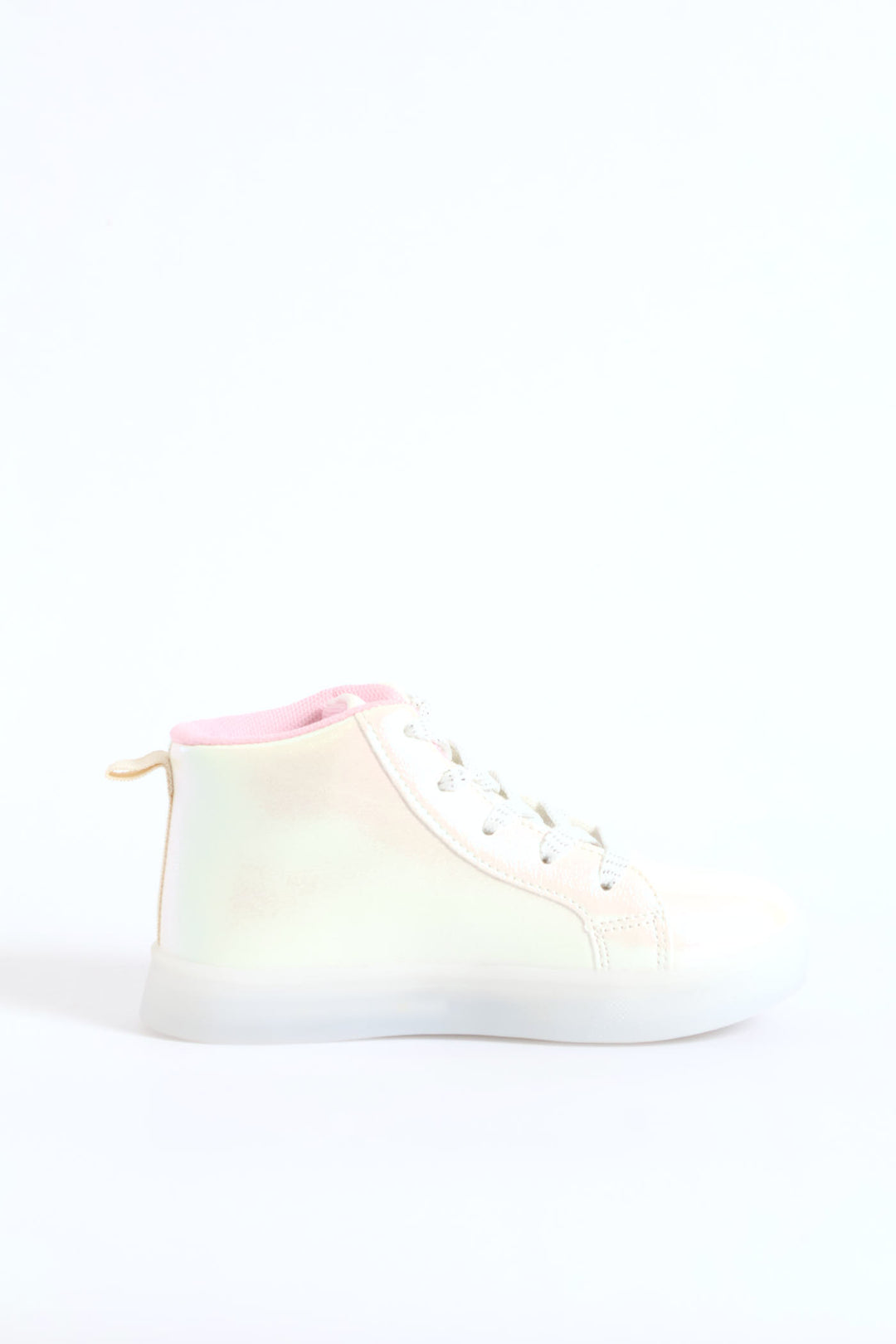 Pre-Girls Holo Light Up Unicorn Hitop Sneaker - White