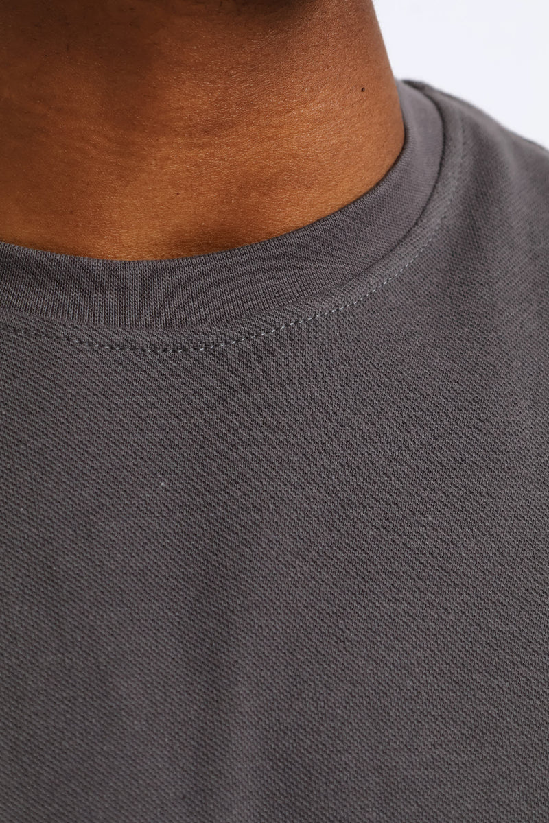 Boys Pique T-Shirt - Charcoal