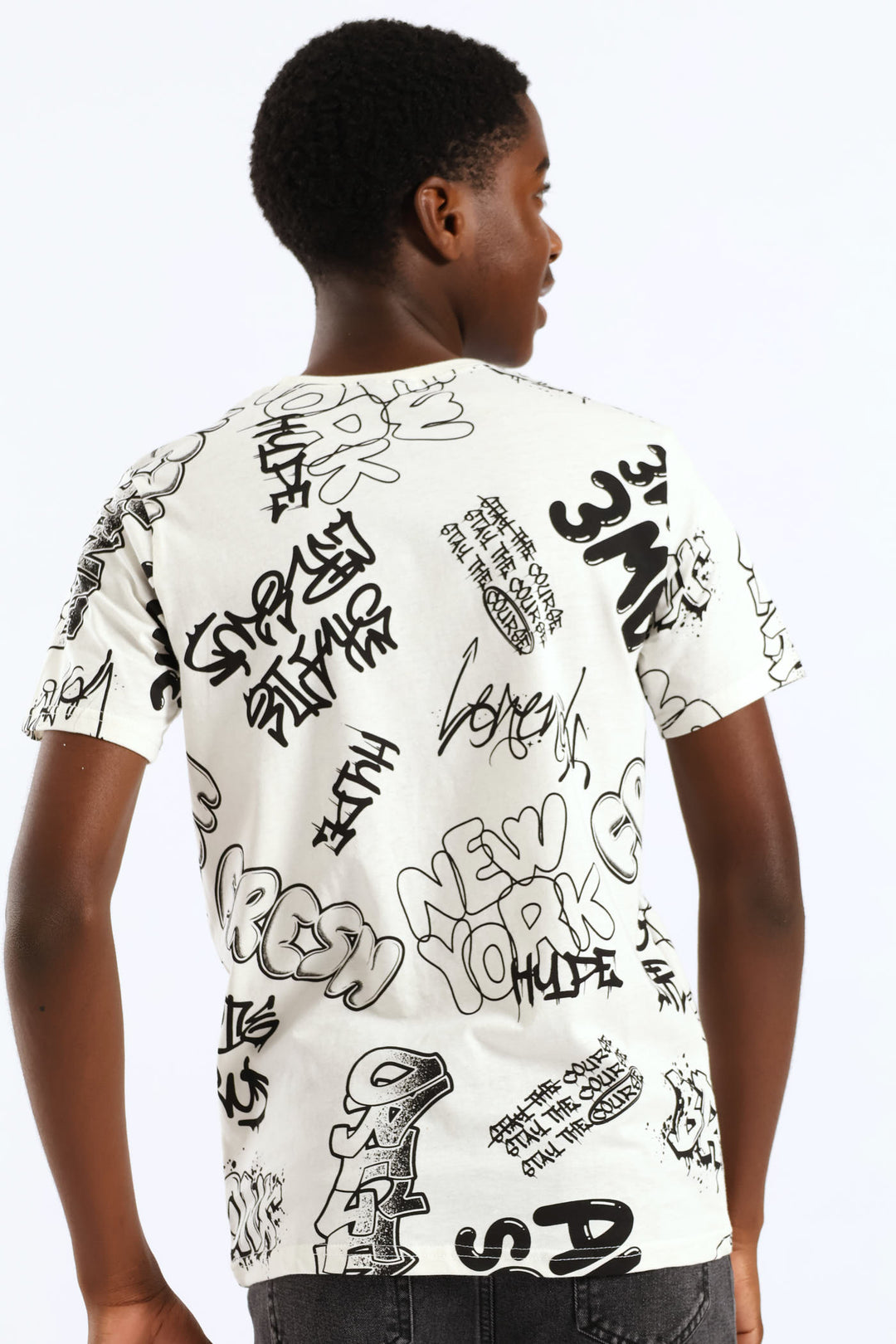 Boys Bronx Graffiti T-Shirt - Ivory