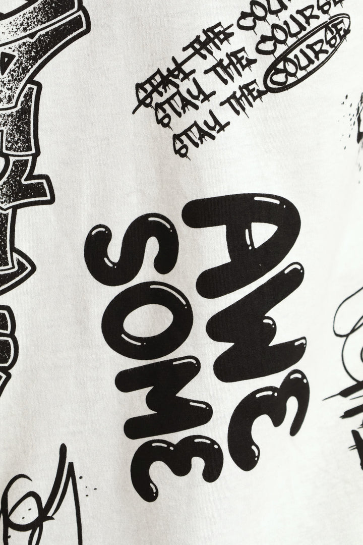 Boys Bronx Graffiti T-Shirt - Ivory