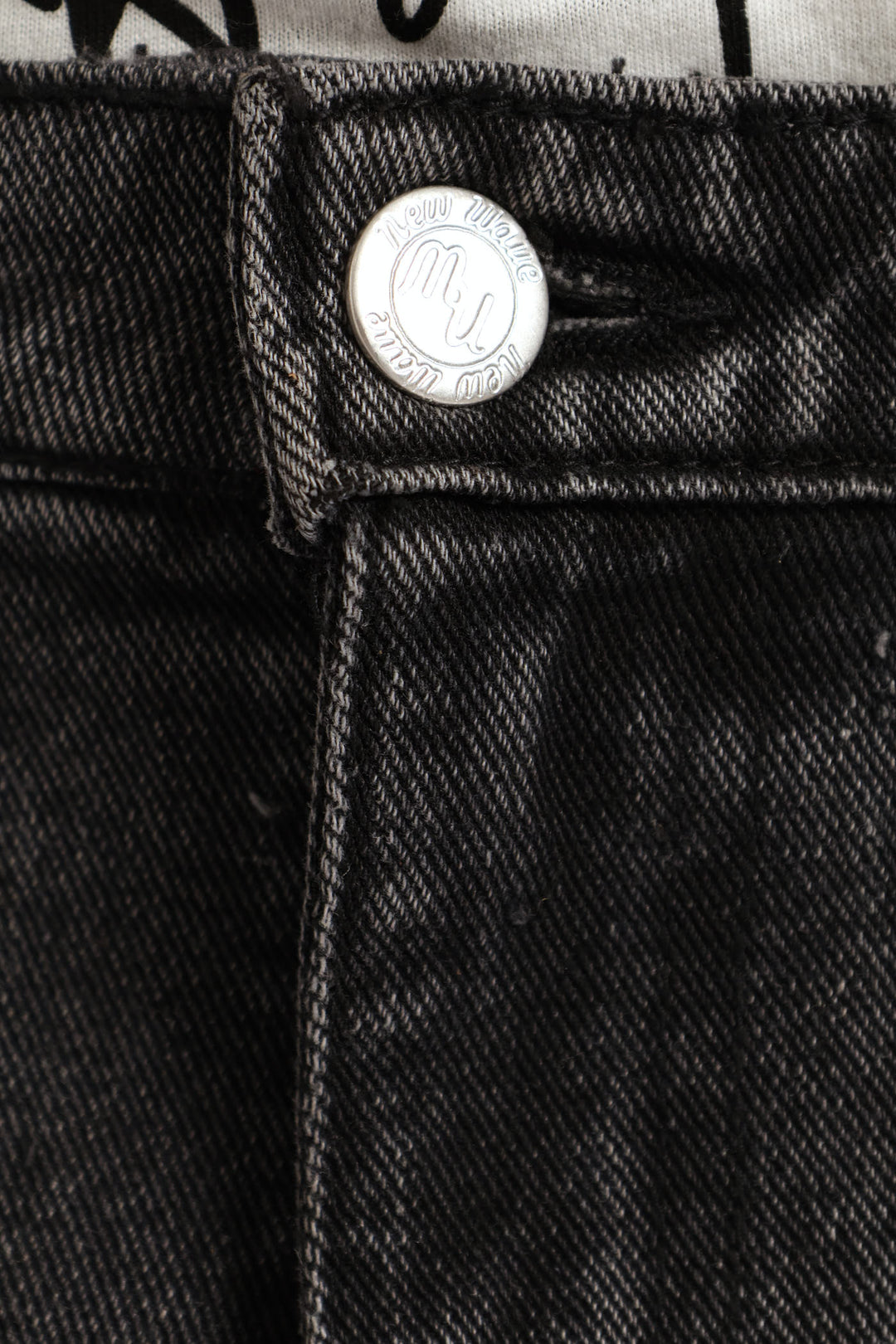 Boys Washed Bull Denim Loose Pant - Black