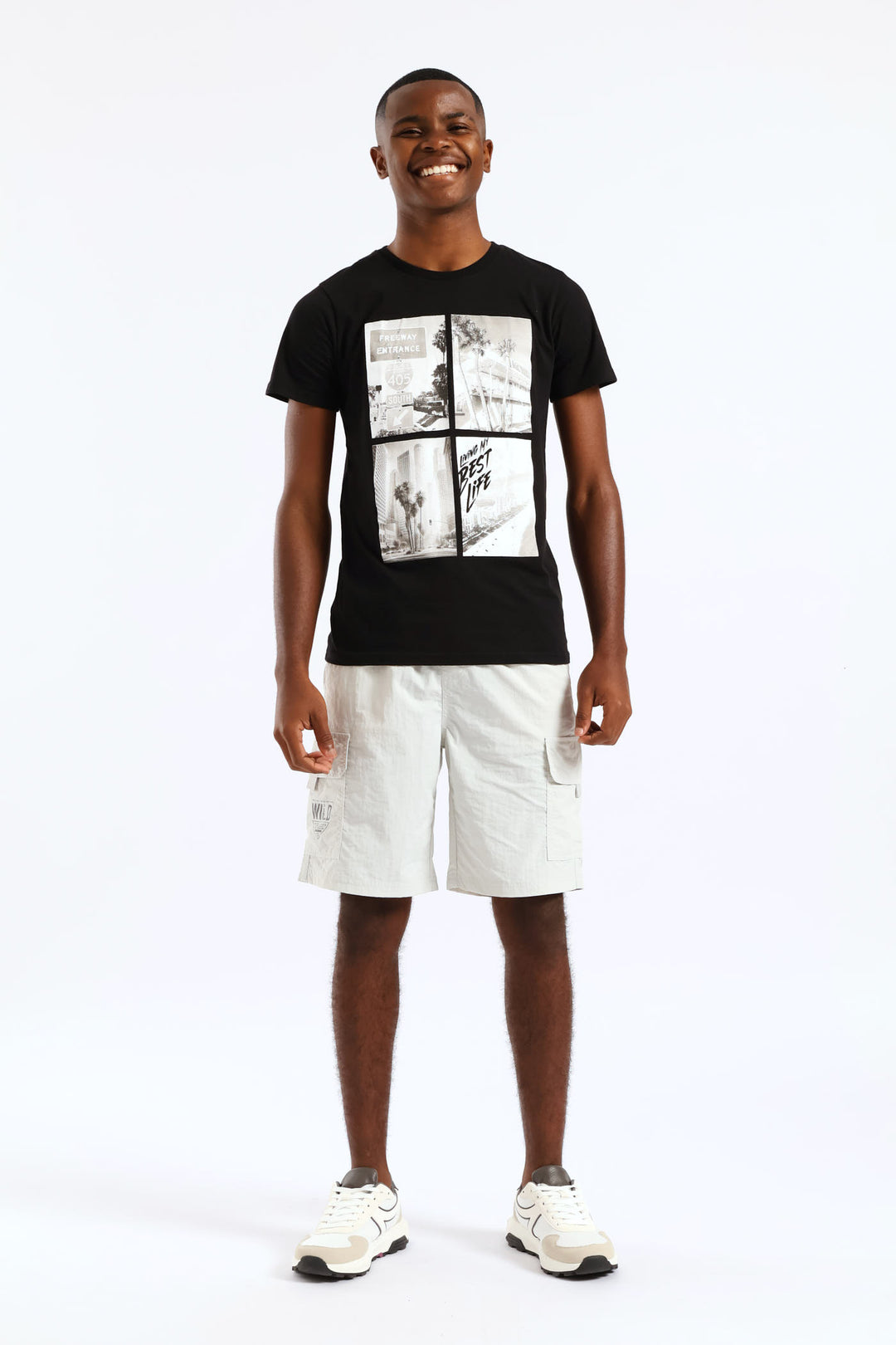 Boys Miami Photographic Print T-Shirt - Black