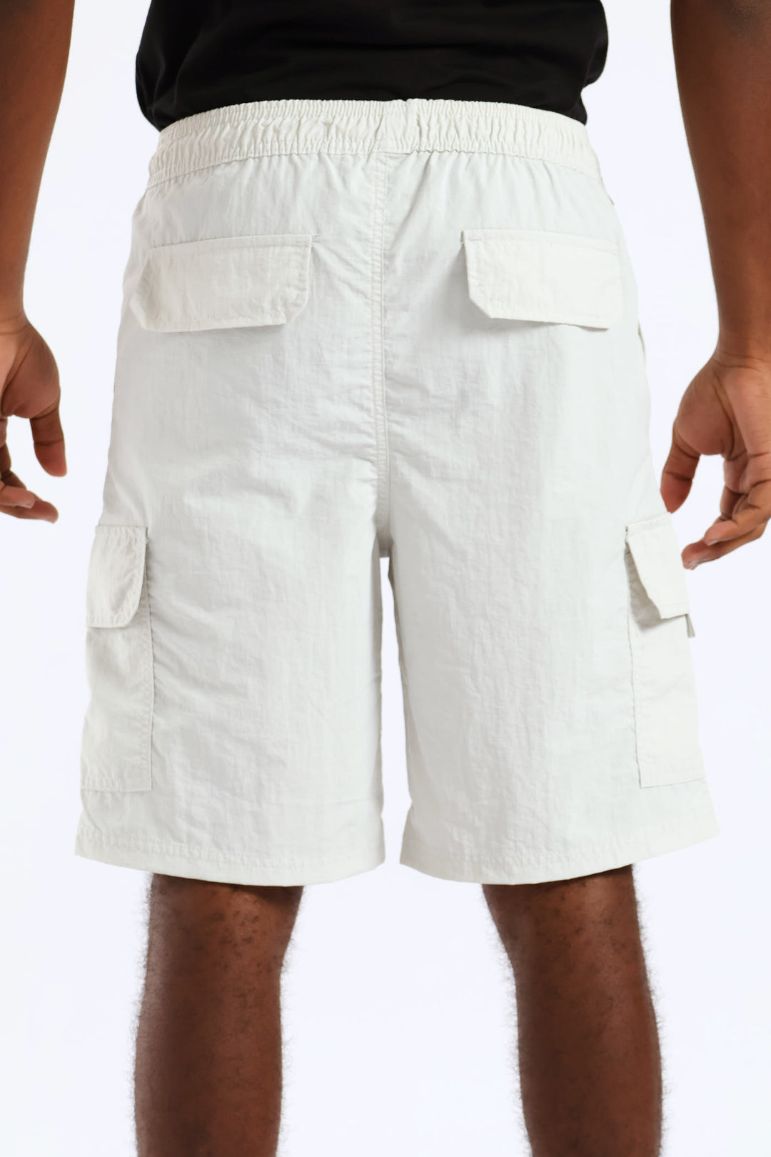 Boys Parachute Cargo Short - Light Grey