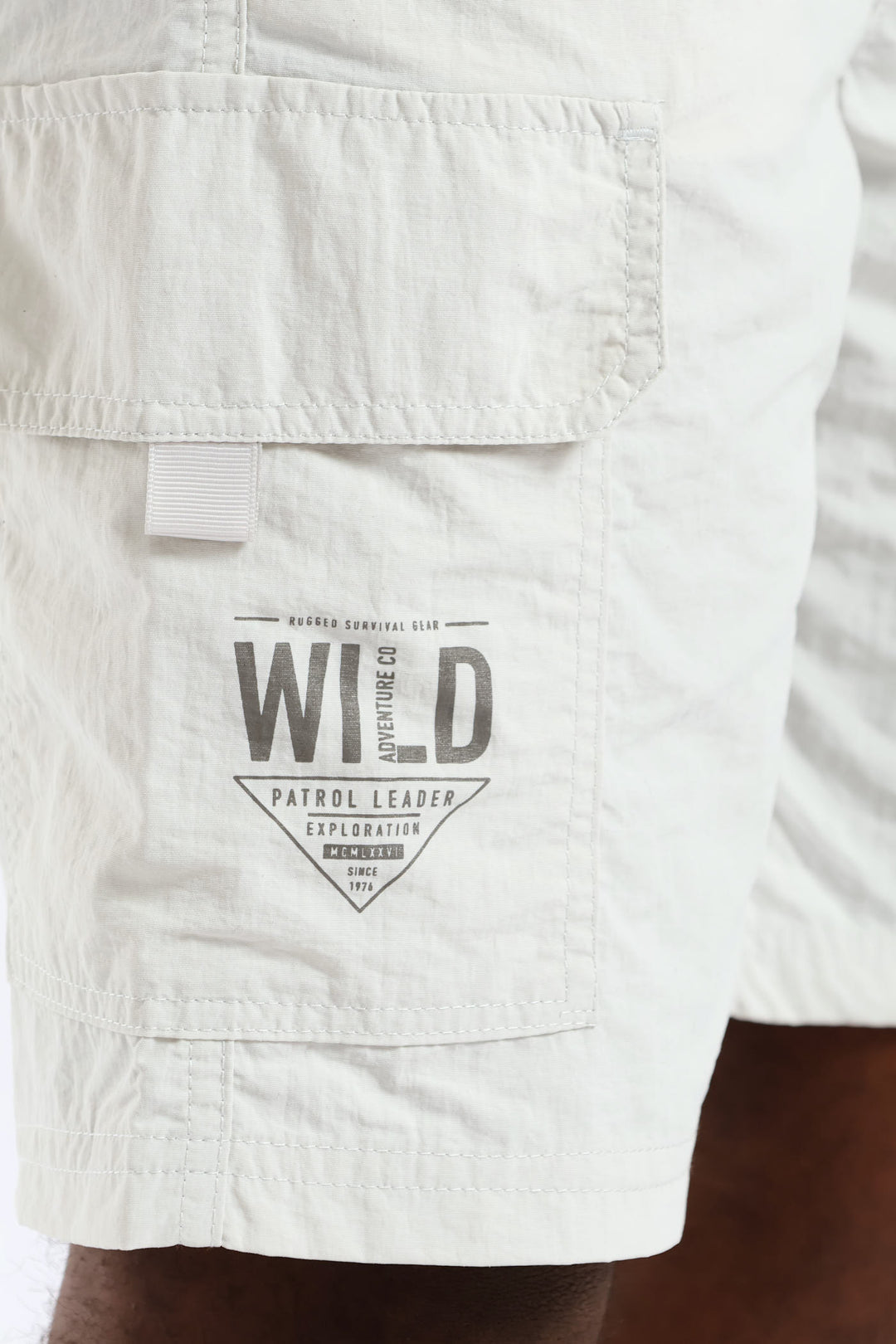 Boys Parachute Cargo Short - Light Grey