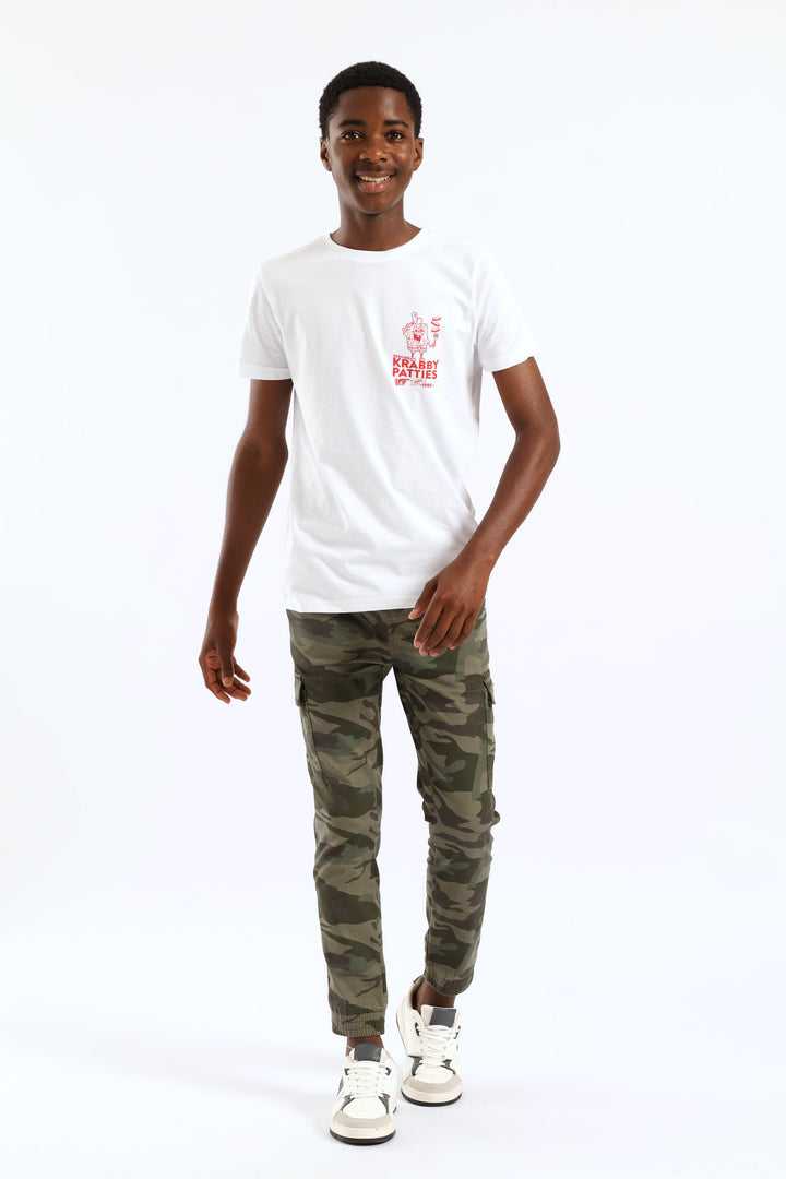 Boys Camo Print Cargo Jogger - Fatigue