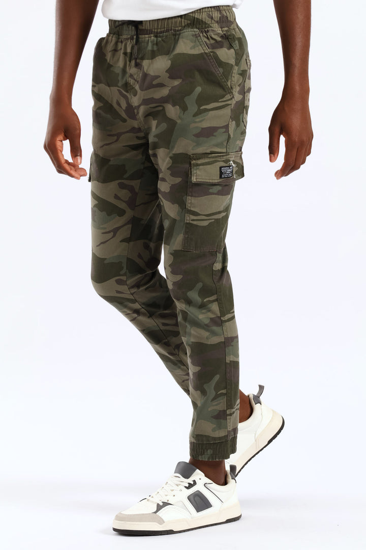 Boys Camo Print Cargo Jogger - Fatigue